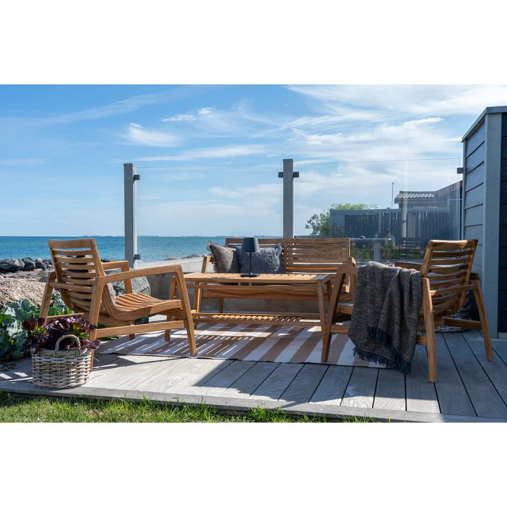 Set exterior 4 piese din Lemn de tec Maro Santander