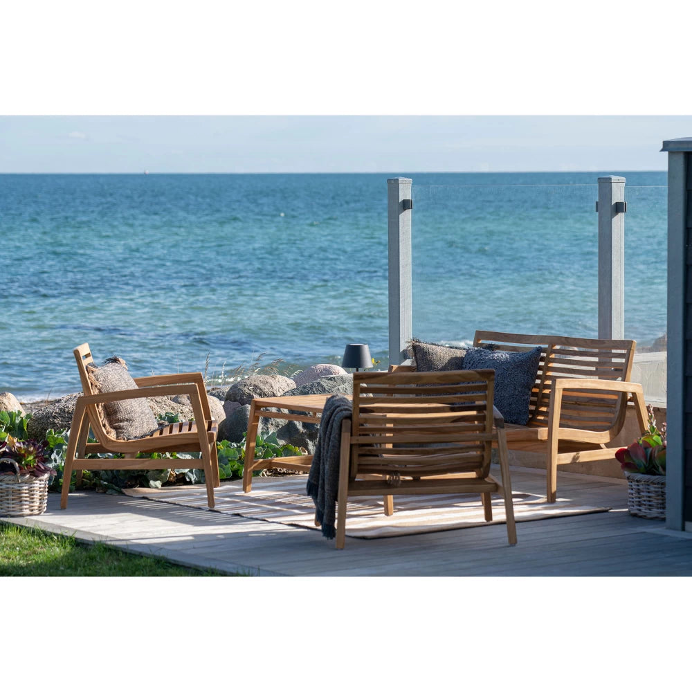 Set exterior 4 piese din Lemn de tec Maro Santander