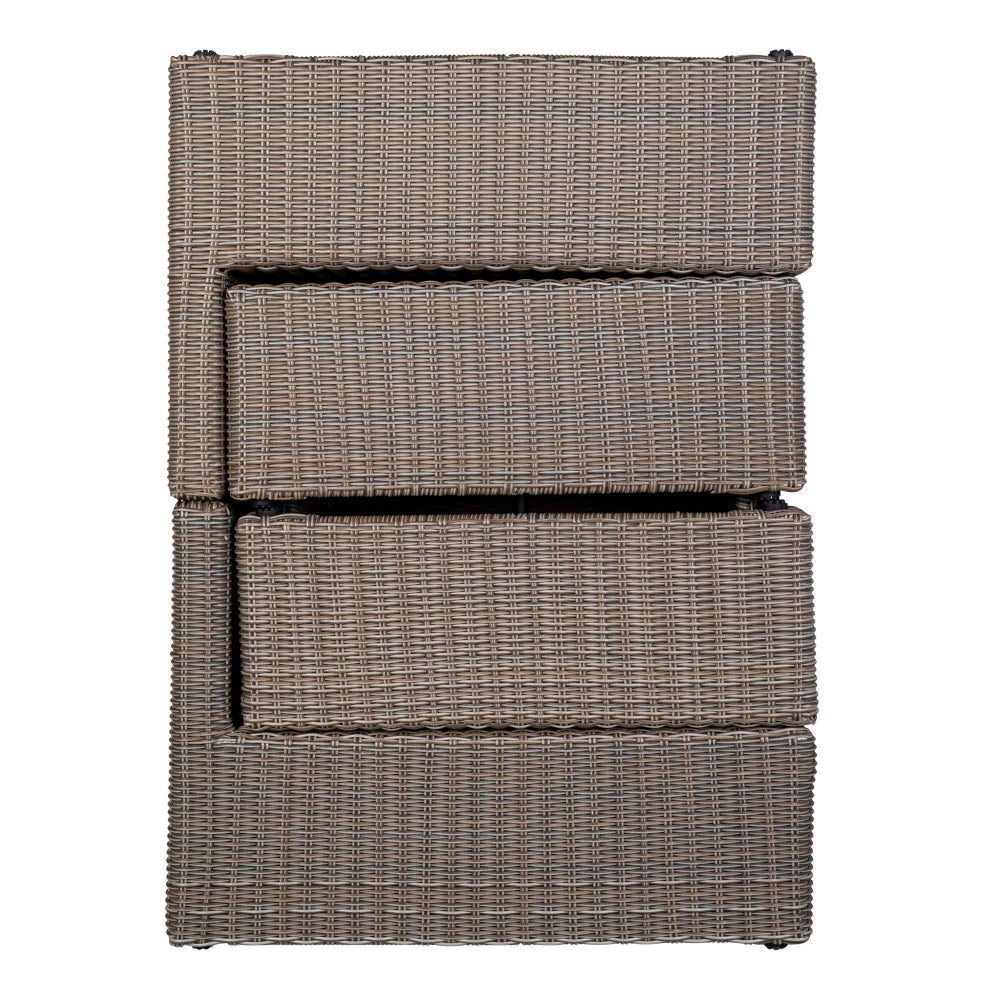 Set exterior 5 piese din Metal/Ratan Gri Rossi