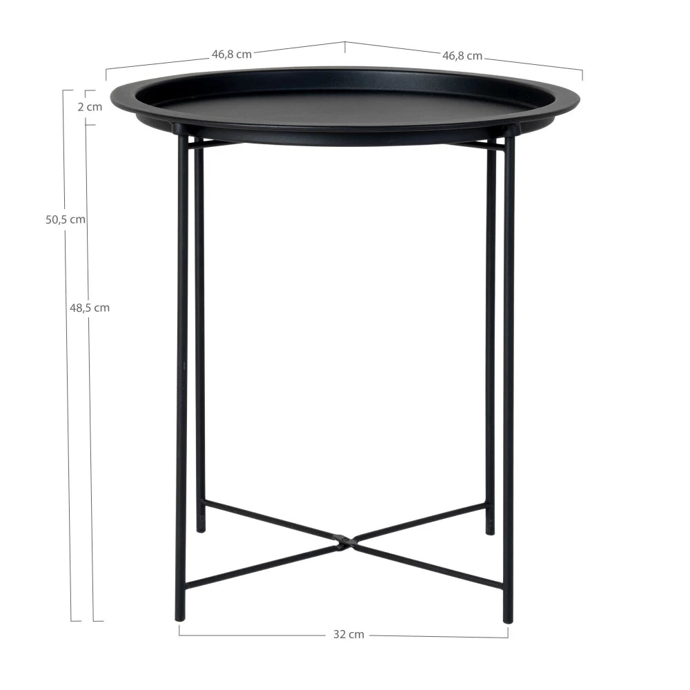 Masuta laterala din Metal Negru D47xH50cm Bastia