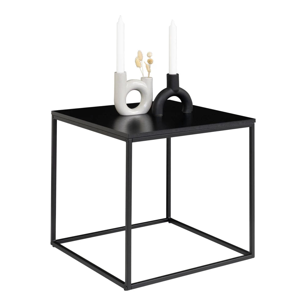 Masuta laterala din Metal Negru si PAL Negru L45xH45cm Vita