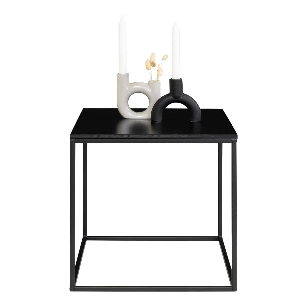 Masuta laterala din Metal Negru si PAL Negru L45xH45cm Vita