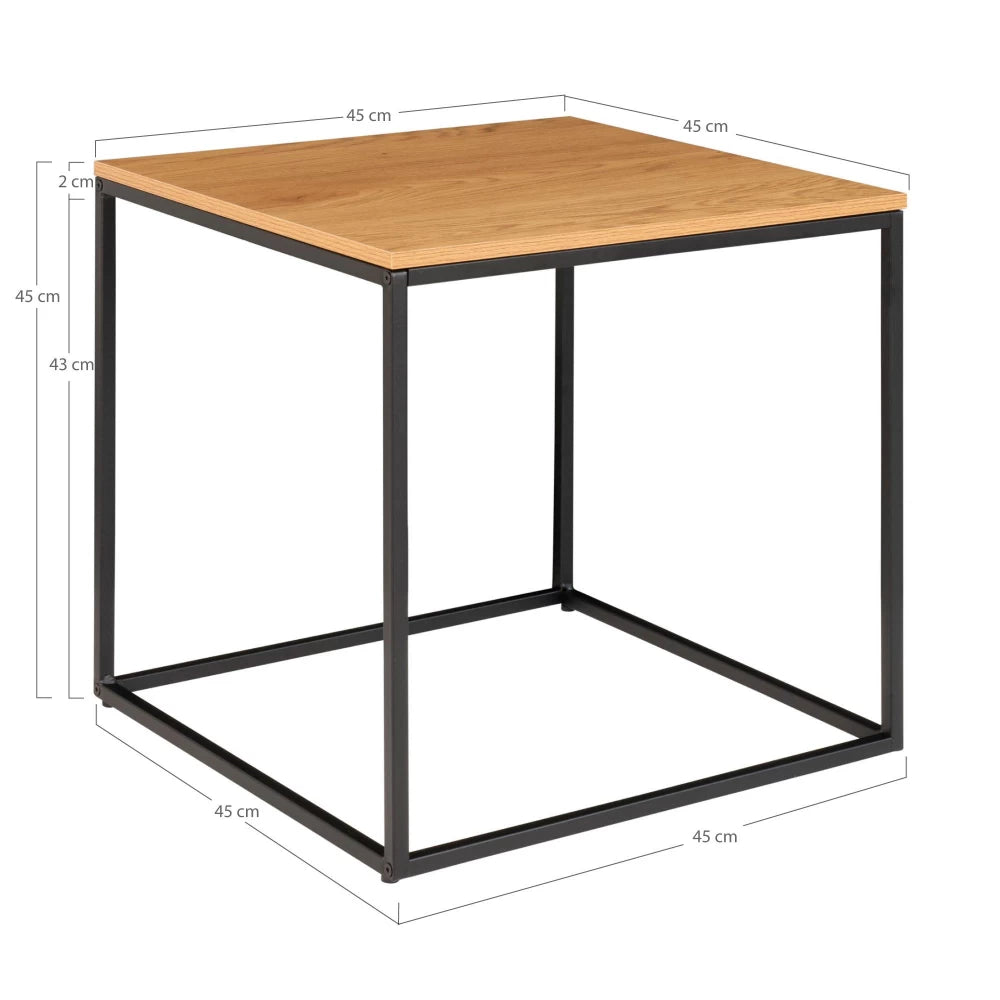 Masuta laterala din Metal Negru si PAL Maro L45xH45cm Vita