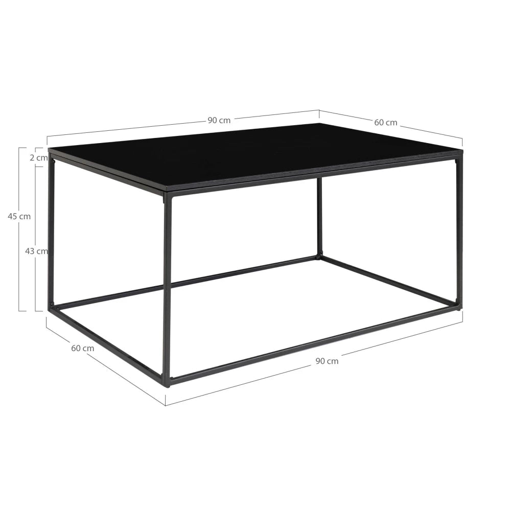 Masuta de cafea din Metal Negru si PAL Negru L60xH45cm Vita