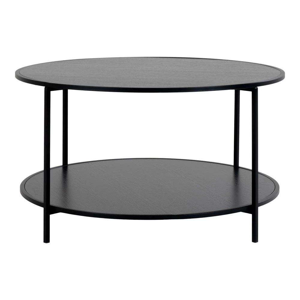 Masuta de cafea din Metal Negru si PAL Negru D80xH45cm Vita