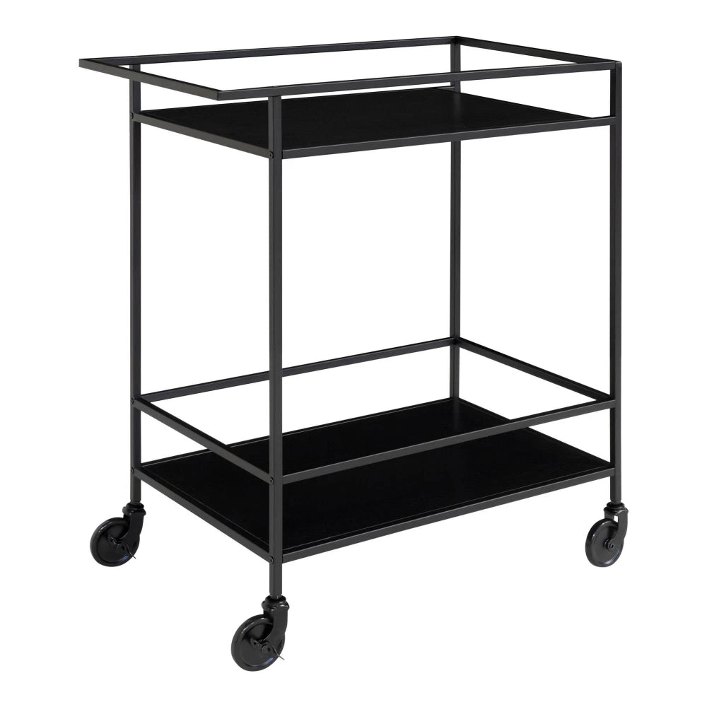 Carucior de servire din Metal Negru si PAL Negru L68xH79cm Vita