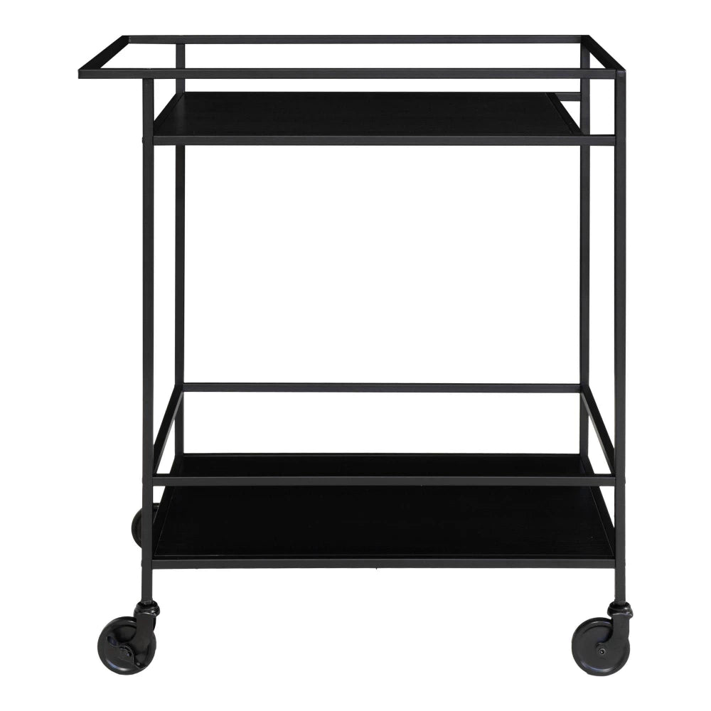 Carucior de servire din Metal Negru si PAL Negru L68xH79cm Vita
