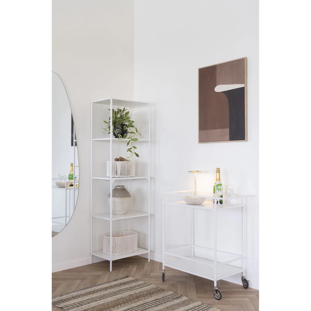 Carucior de servire din Metal Alb si PAL Alb L68xH79cm Vita