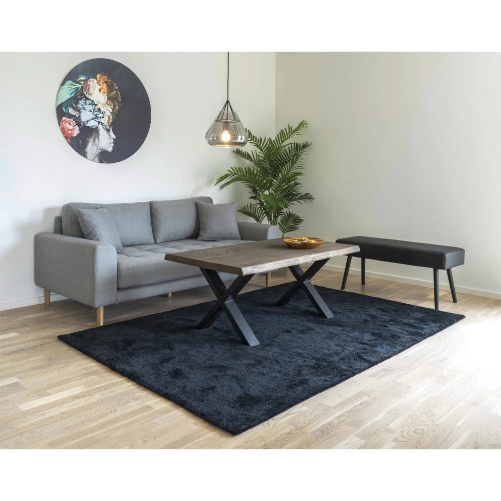 Masuta de cafea din Metal Negru si Lemn de stejar Maro inchis L120xH50cm Toulon