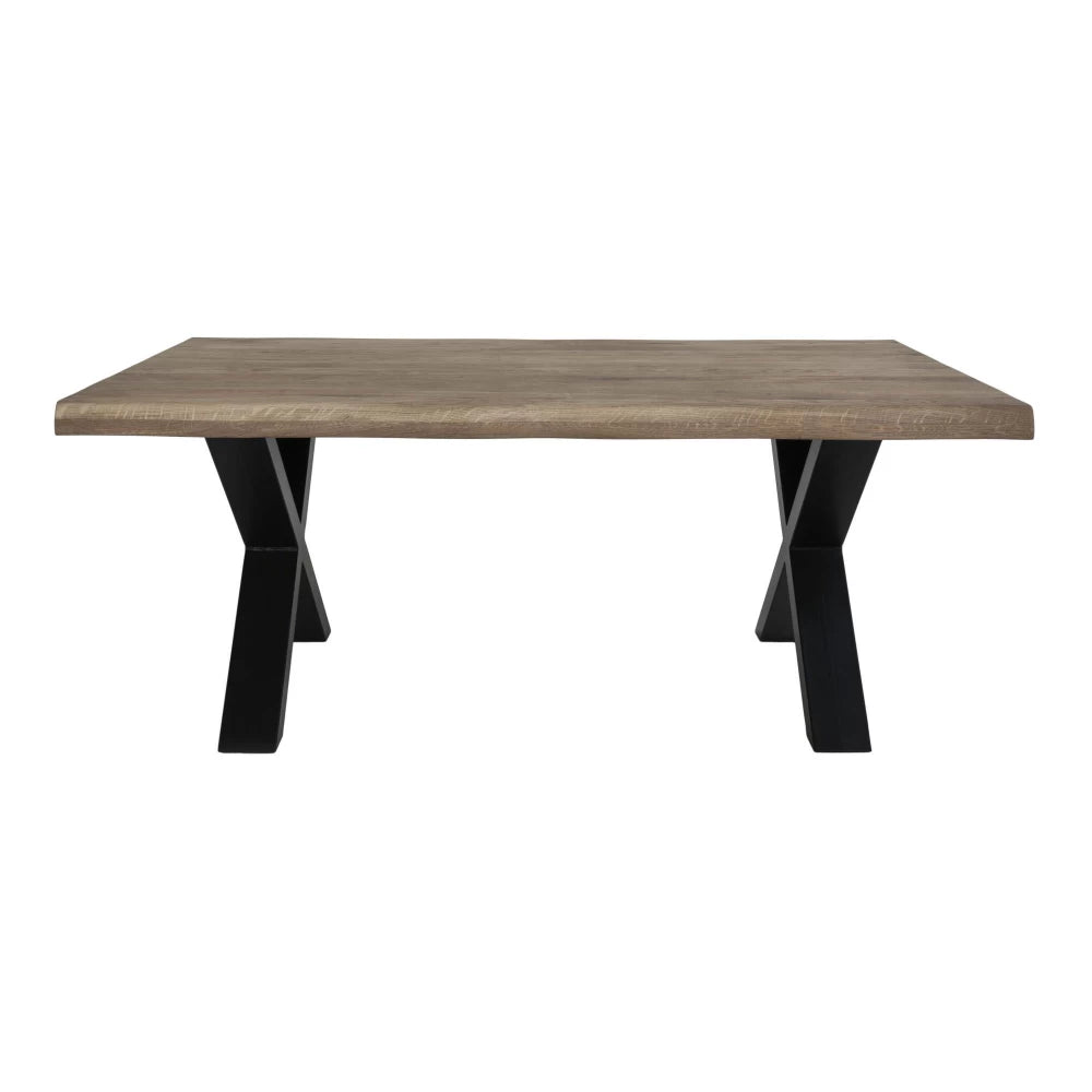 Masuta de cafea din Metal Negru si Lemn de stejar Maro inchis L120xH50cm Toulon