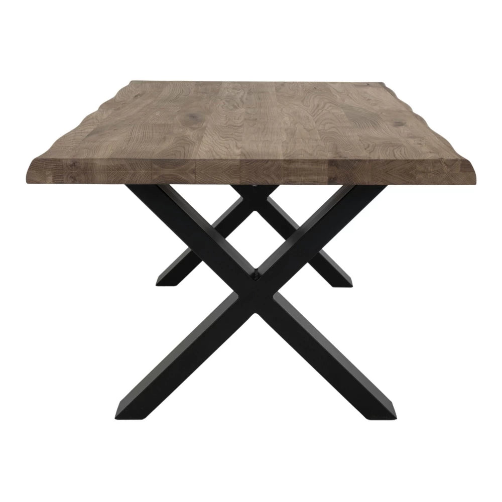Masuta de cafea din Metal Negru si Lemn de stejar Maro inchis L120xH50cm Toulon