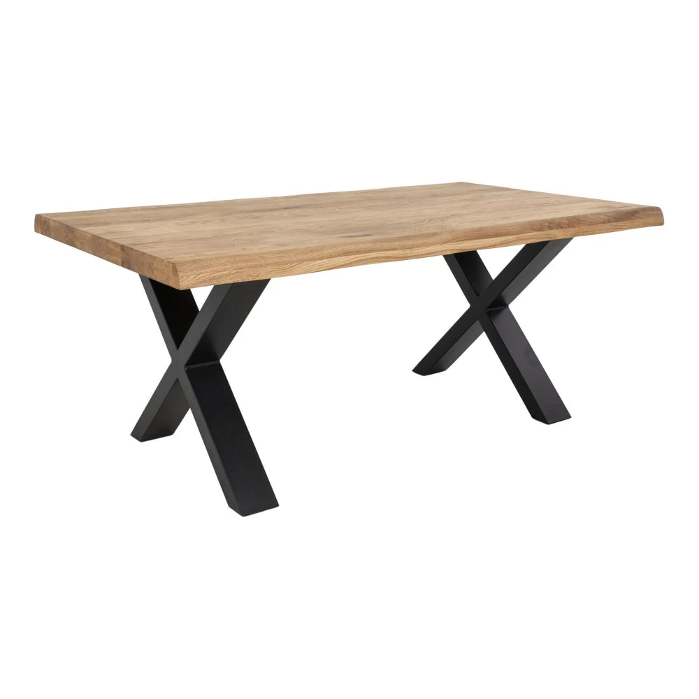 Masuta de cafea din Metal Negru si Lemn de stejar Maro L120xH50cm Toulon
