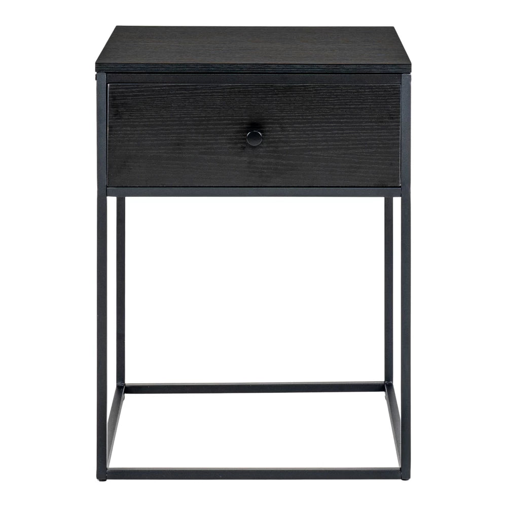Noptiera din Metal Negru si MDF Negru L40xH55cm Vita
