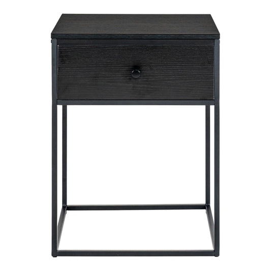 Noptiera din Metal Negru si MDF Negru L40xH55cm Vita