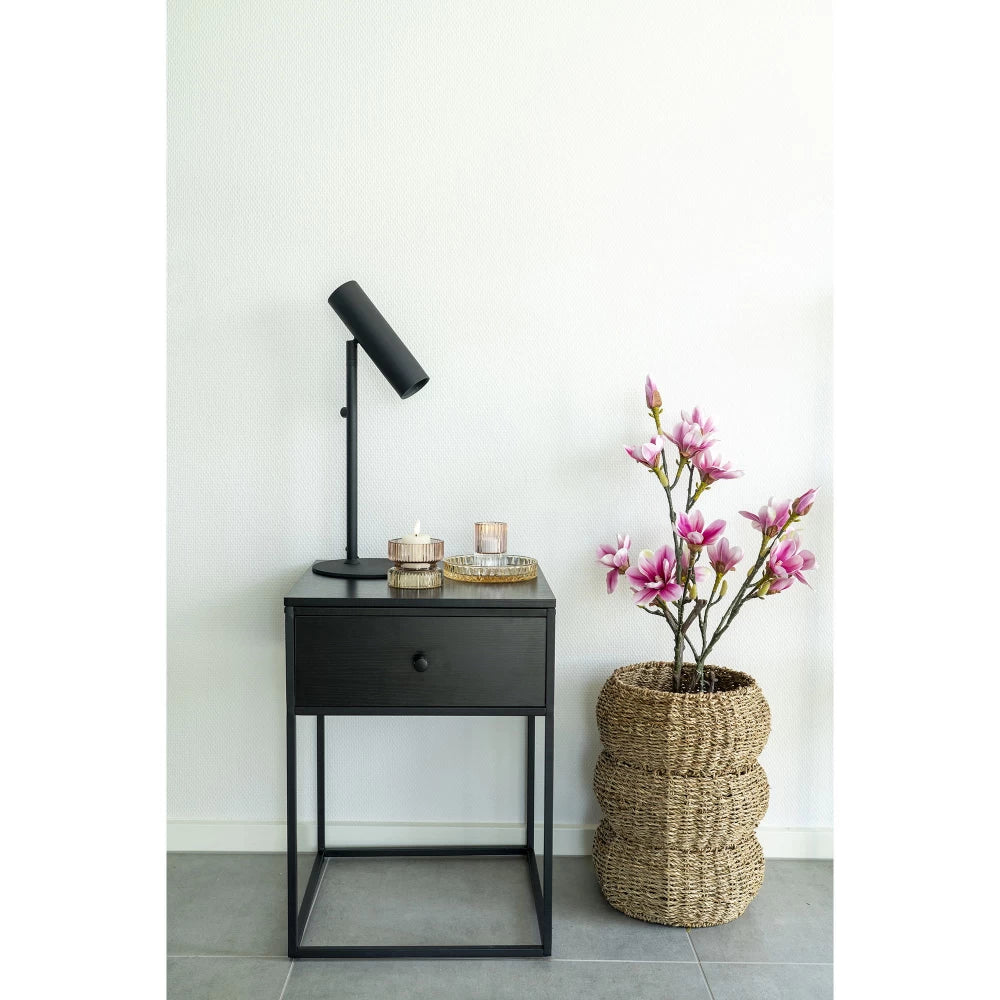 Noptiera din Metal Negru si MDF Negru L40xH55cm Vita