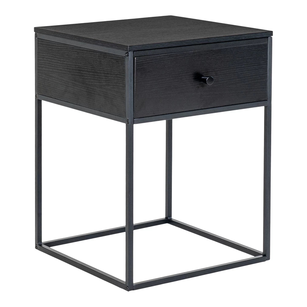 Noptiera din Metal Negru si MDF Negru L40xH55cm Vita