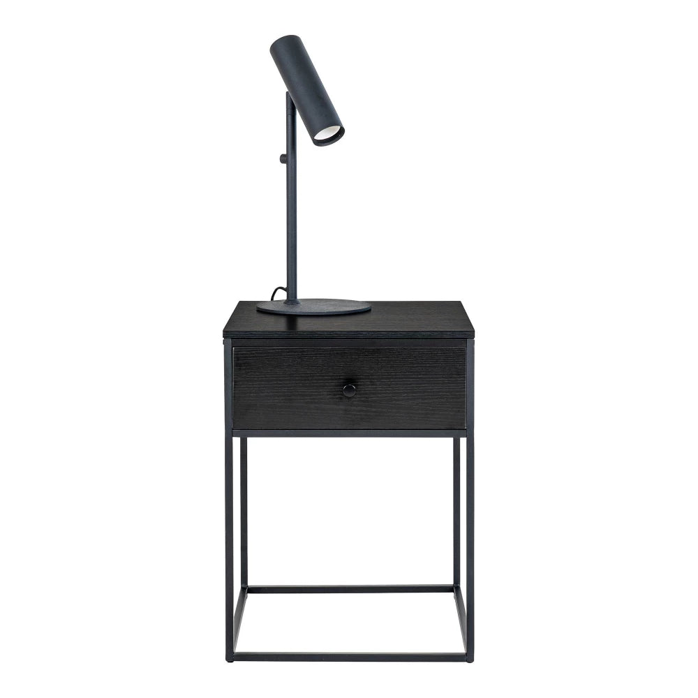Noptiera din Metal Negru si MDF Negru L40xH55cm Vita