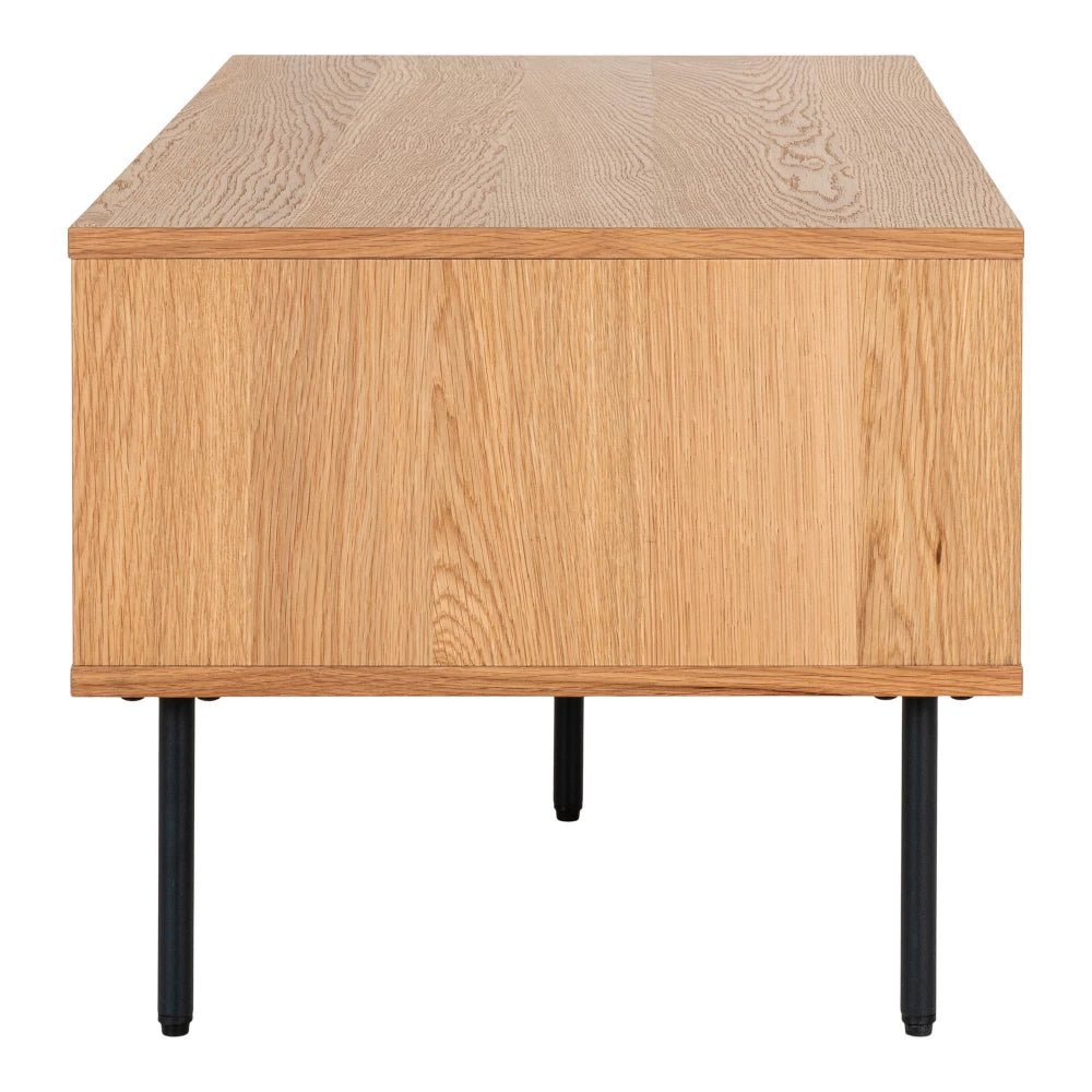 Masuta de cafea din Metal Negru si Furnir de stejar/MDF Maro L100xH45cm Kyoto