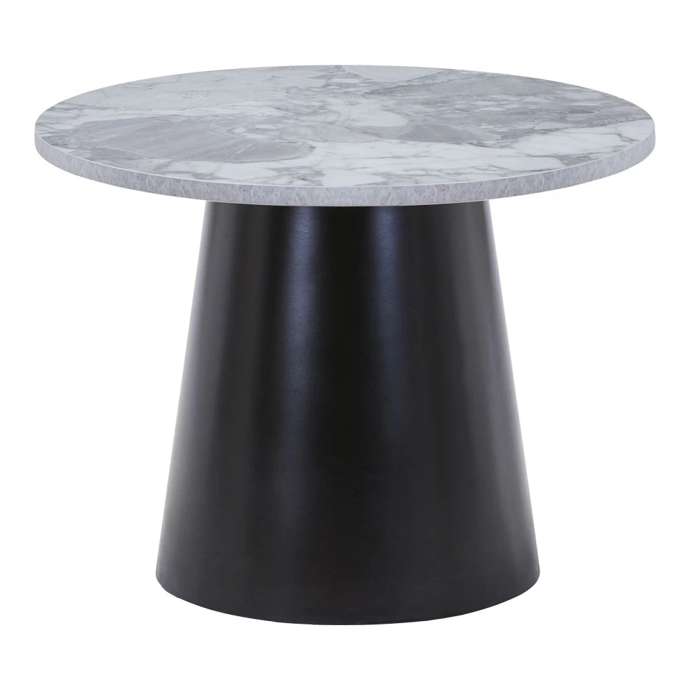 Masuta de cafea din Lemn Negru si MDF Gri cu efect de marmura D60xH45cm Brito