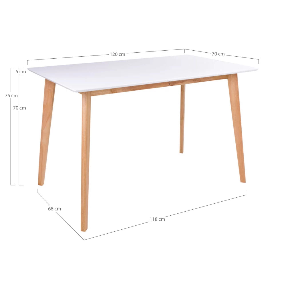 Masa din Lemn Maro si MDF Alb L120xH75cm Vojens
