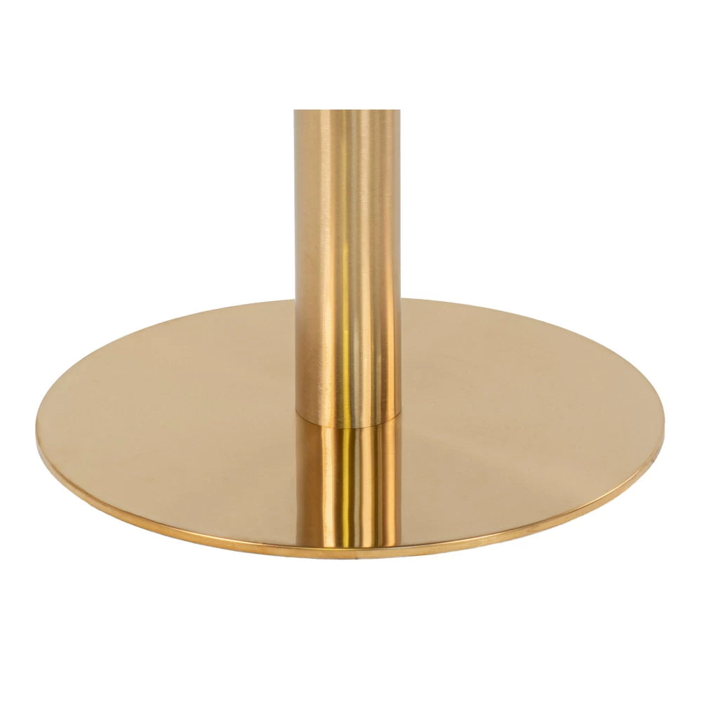 Masa din Metal Alama si MDF Alb cu efect de marmura D70xH75cm Bolzano