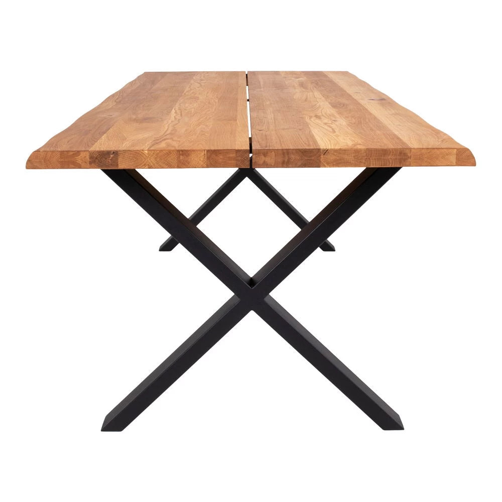 Masa din Metal Negru si Lemn de stejar Maro L200xH75cm Toulon