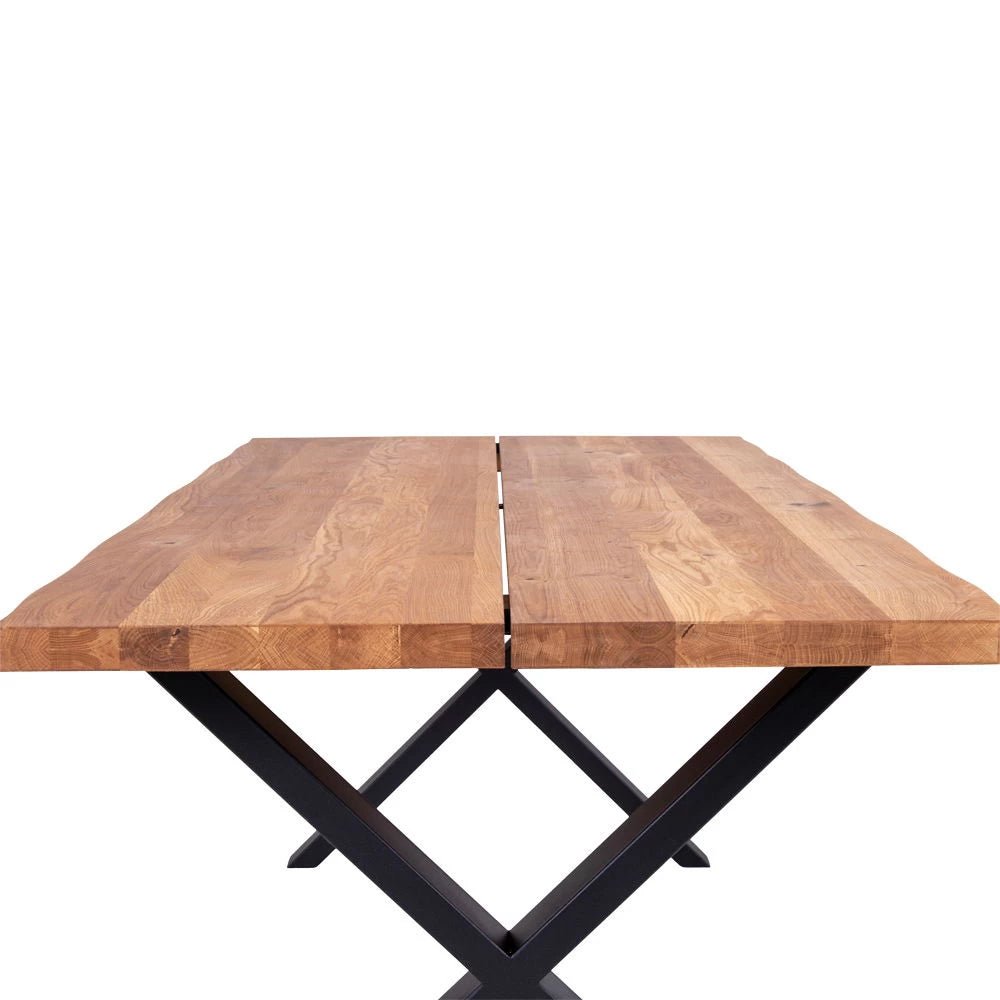 Masa din Metal Negru si Lemn de stejar Maro L200xH75cm Toulon