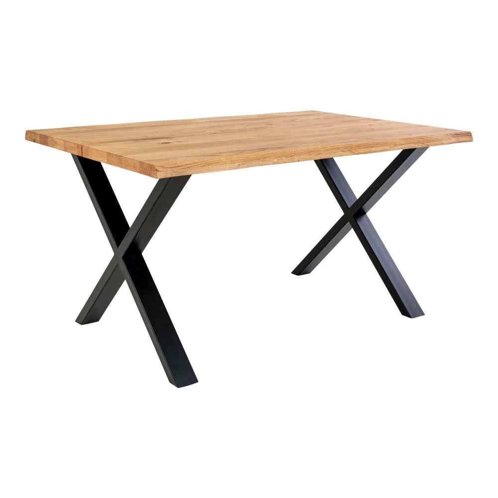 Masa din Metal Negru si Lemn de stejar Maro L140xH75cm Toulon