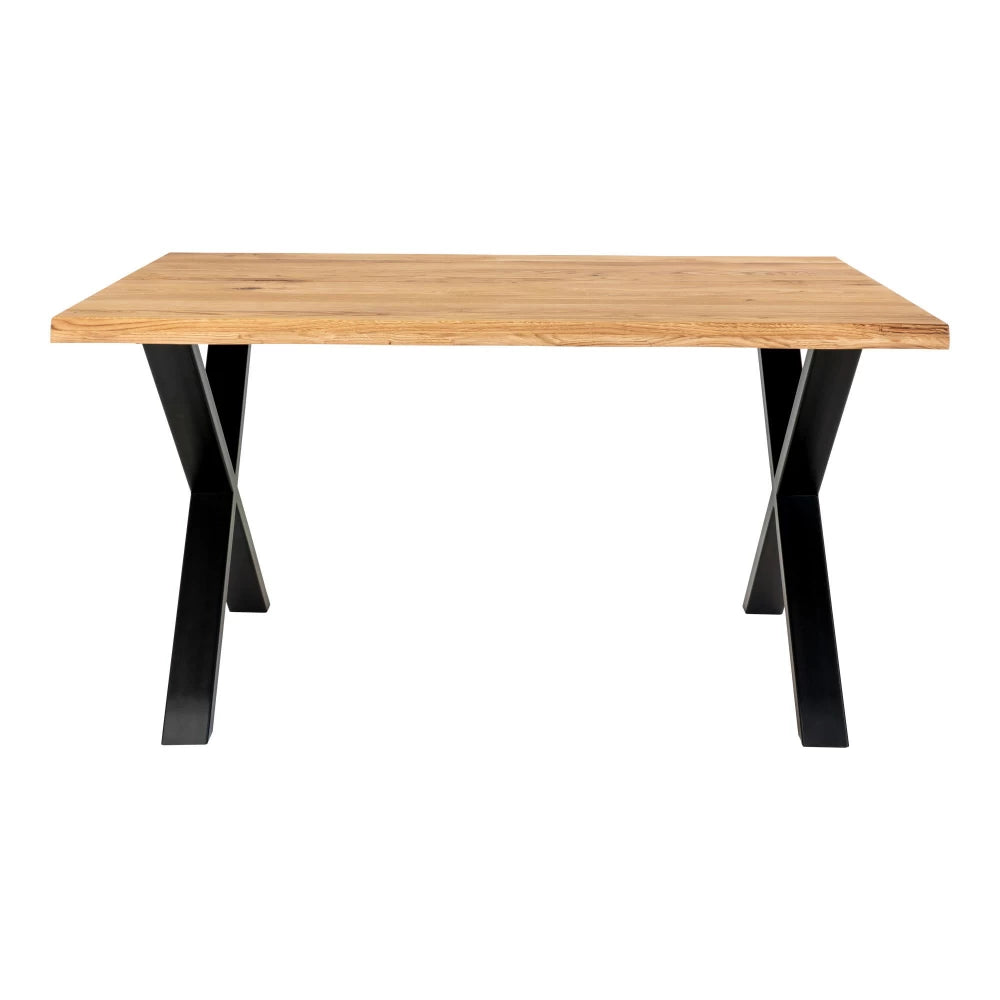 Masa din Metal Negru si Lemn de stejar Maro L140xH75cm Toulon