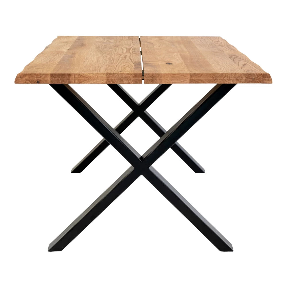 Masa din Metal Negru si Lemn de stejar Maro L140xH75cm Toulon