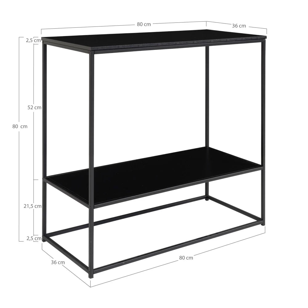 Consola din Metal Negru si PAL Negru L36xH80cm Vita