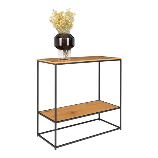 Consola din Metal Negru si PAL Maro L36xH80cm Vita