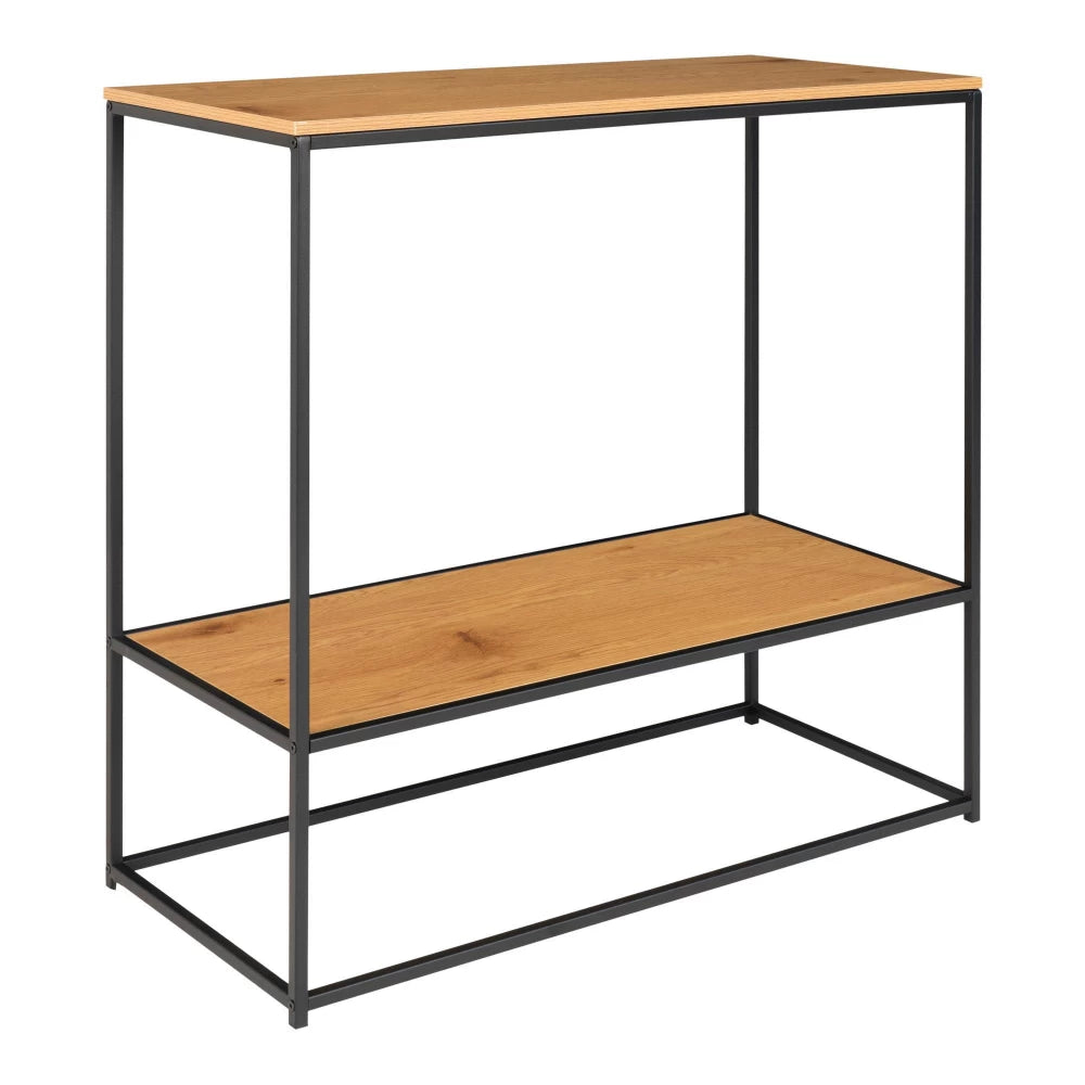 Consola din Metal Negru si PAL Maro L36xH80cm Vita