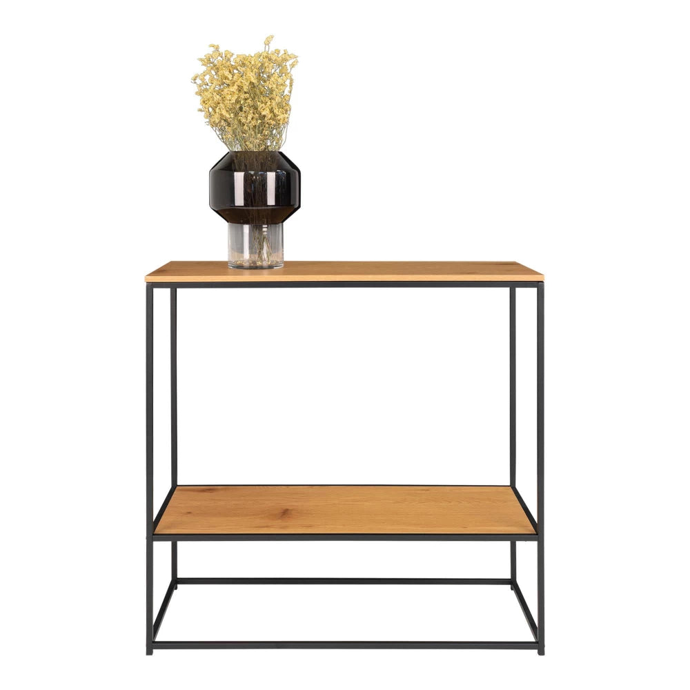Consola din Metal Negru si PAL Maro L36xH80cm Vita