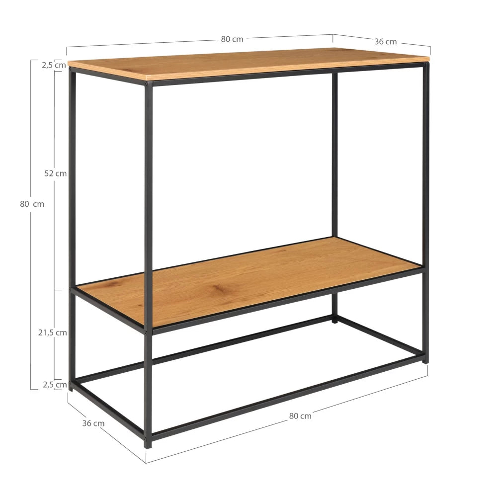 Consola din Metal Negru si PAL Maro L36xH80cm Vita