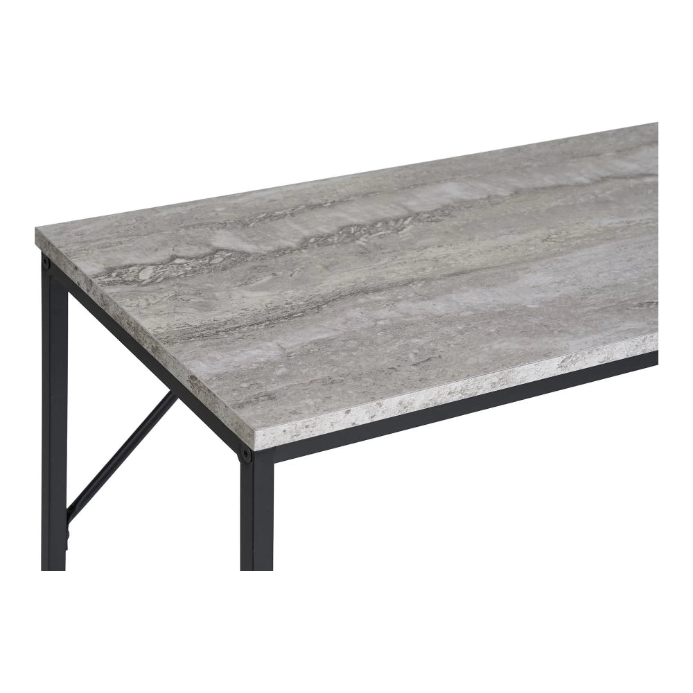 Consola din Metal Negru si MDF Alb cu efect de travertin L110xH80cm Vita