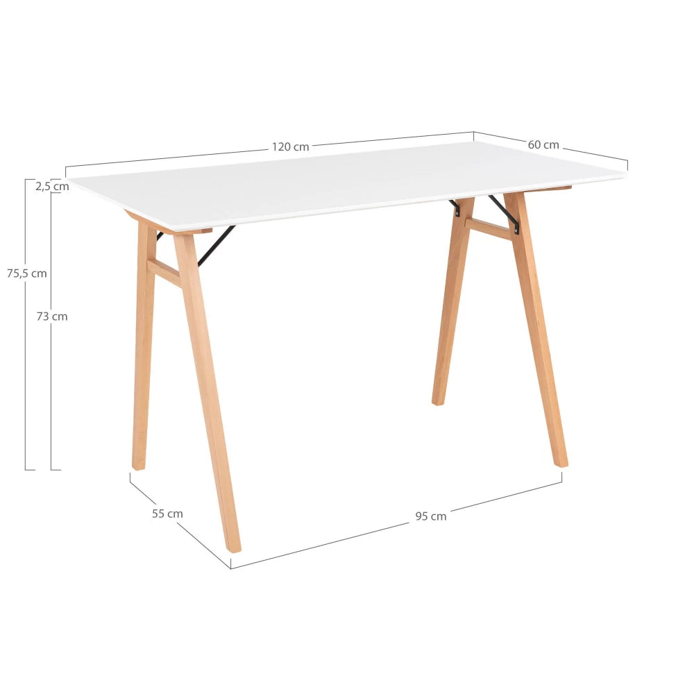 Birou din Lemn Maro si MDF Alb L60xH75cm Vojens