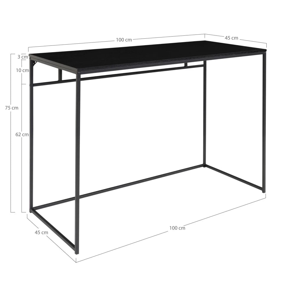 Birou din Metal Negru si PAL Negru L45xH75cm Vita