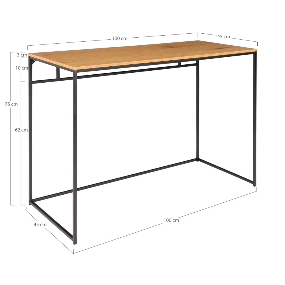 Birou din Metal Negru si PAL Maro L45xH75cm Vita