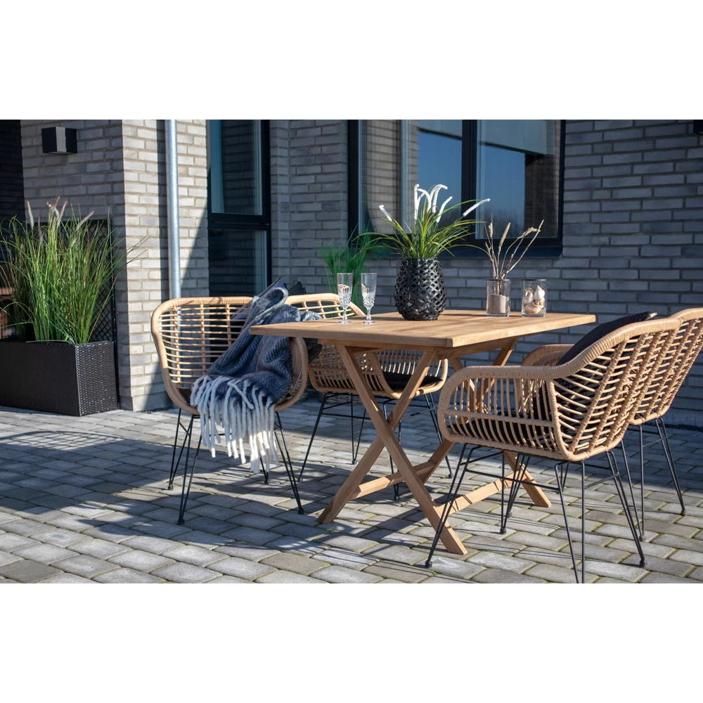 Masa de exterior din Lemn de tec Maro L120xH75cm Oviedo