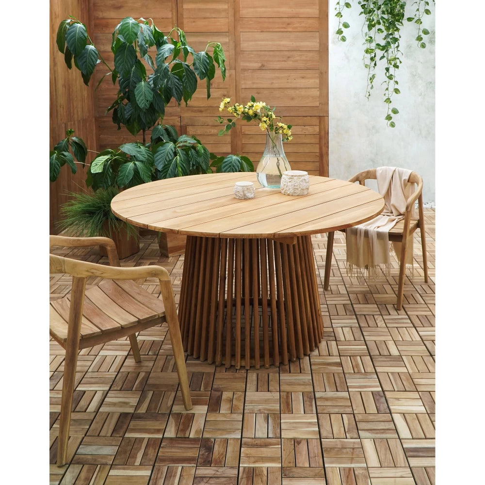 Masa de exterior din Lemn de tec Maro D120xH75cm Lorca