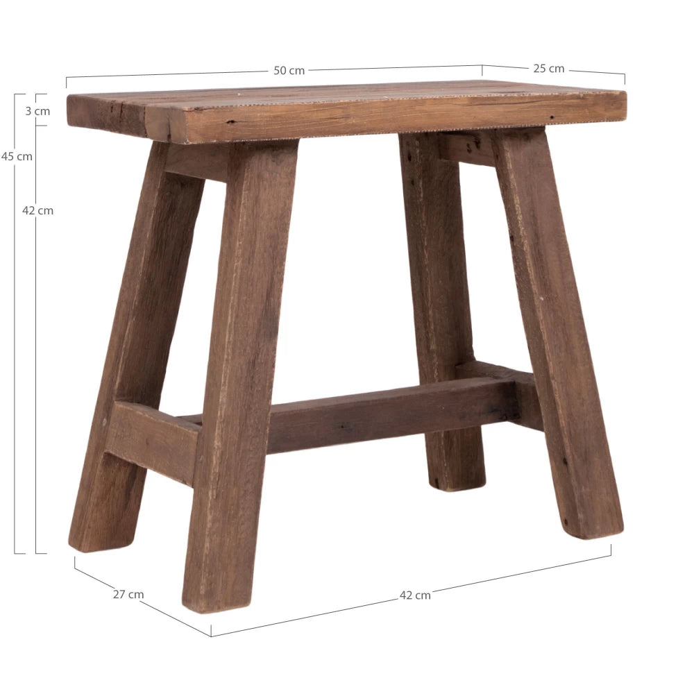 Taburet din Lemn de tec Maro H45xL50cm Barcelona