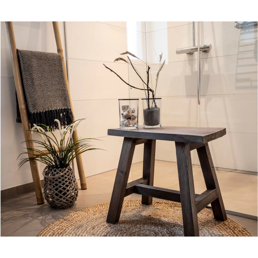 Taburet din Lemn de tec Maro H45xL50cm Barcelona