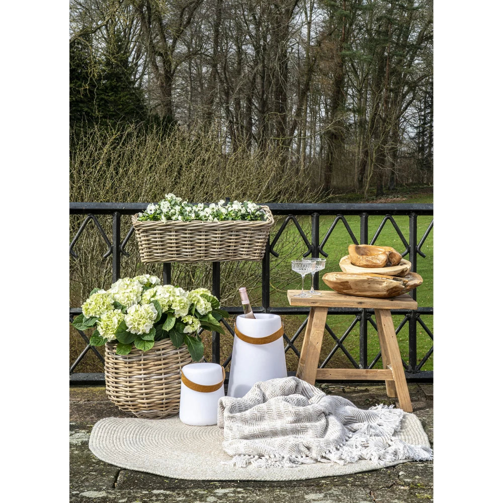 Taburet din Lemn de tec Maro H45xL50cm Barcelona