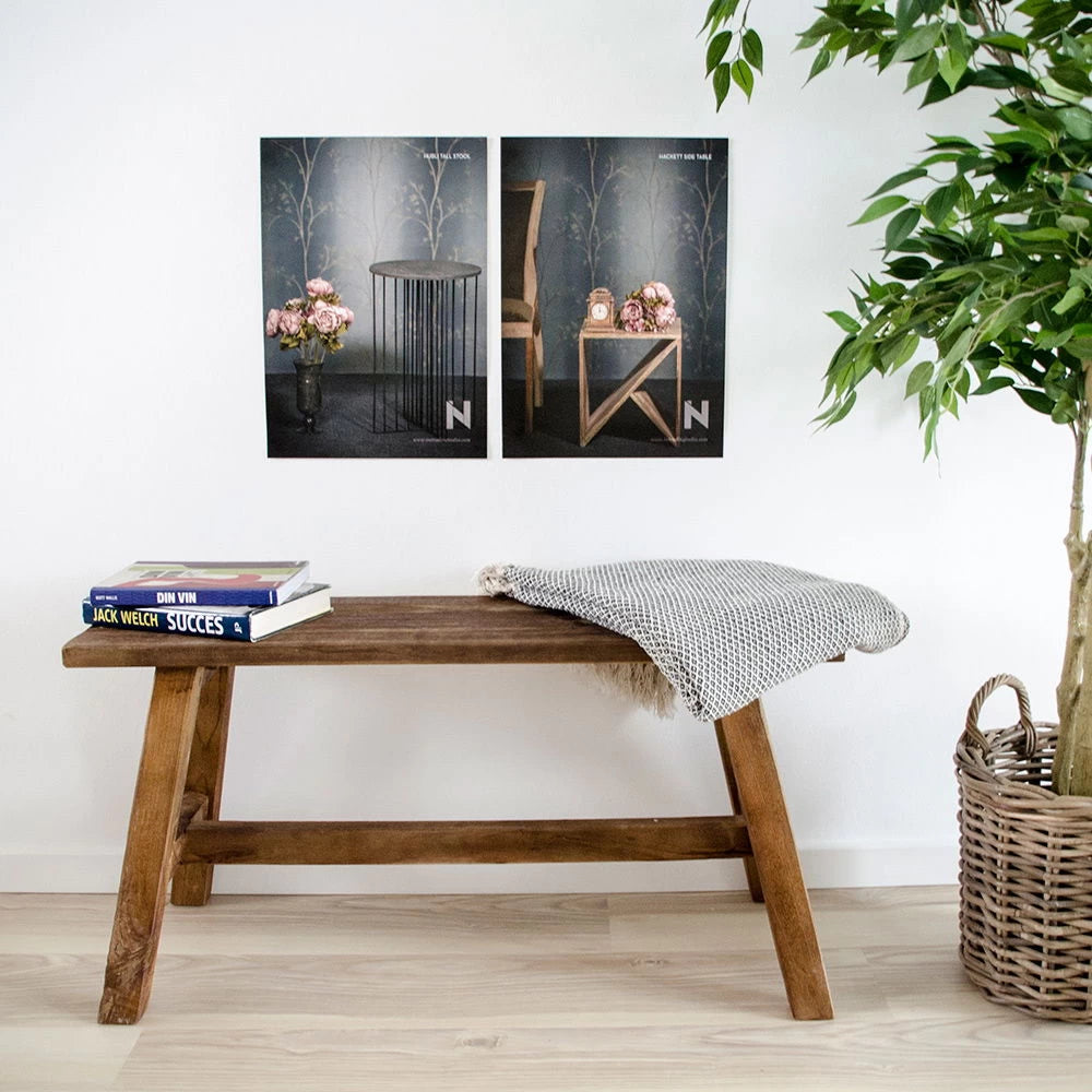 Bancheta din Lemn de tec Maro H45xL90cm Barcelona