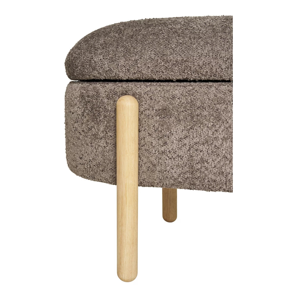 Bancheta din Lemn Maro si Stofa Maro H48xL98cm Branca