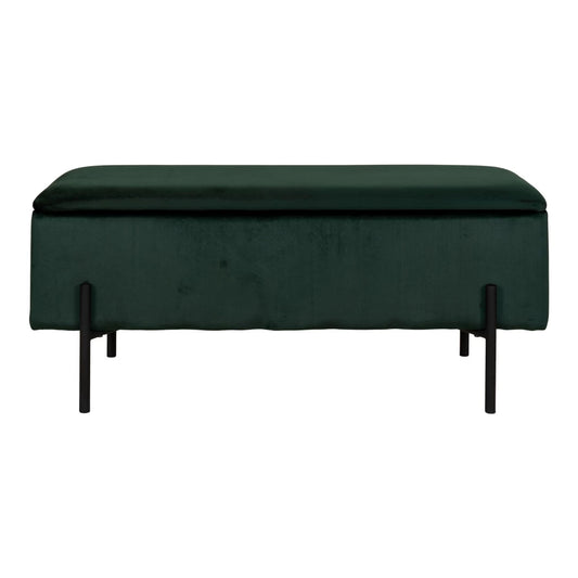 Bancheta din Metal Negru si Catifea Verde H43xL95cm Watford