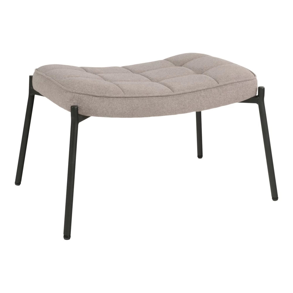 Taburet din Metal Negru si Stofa Bej H36xL61cm Glasgow