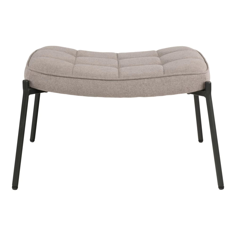 Taburet din Metal Negru si Stofa Bej H36xL61cm Glasgow