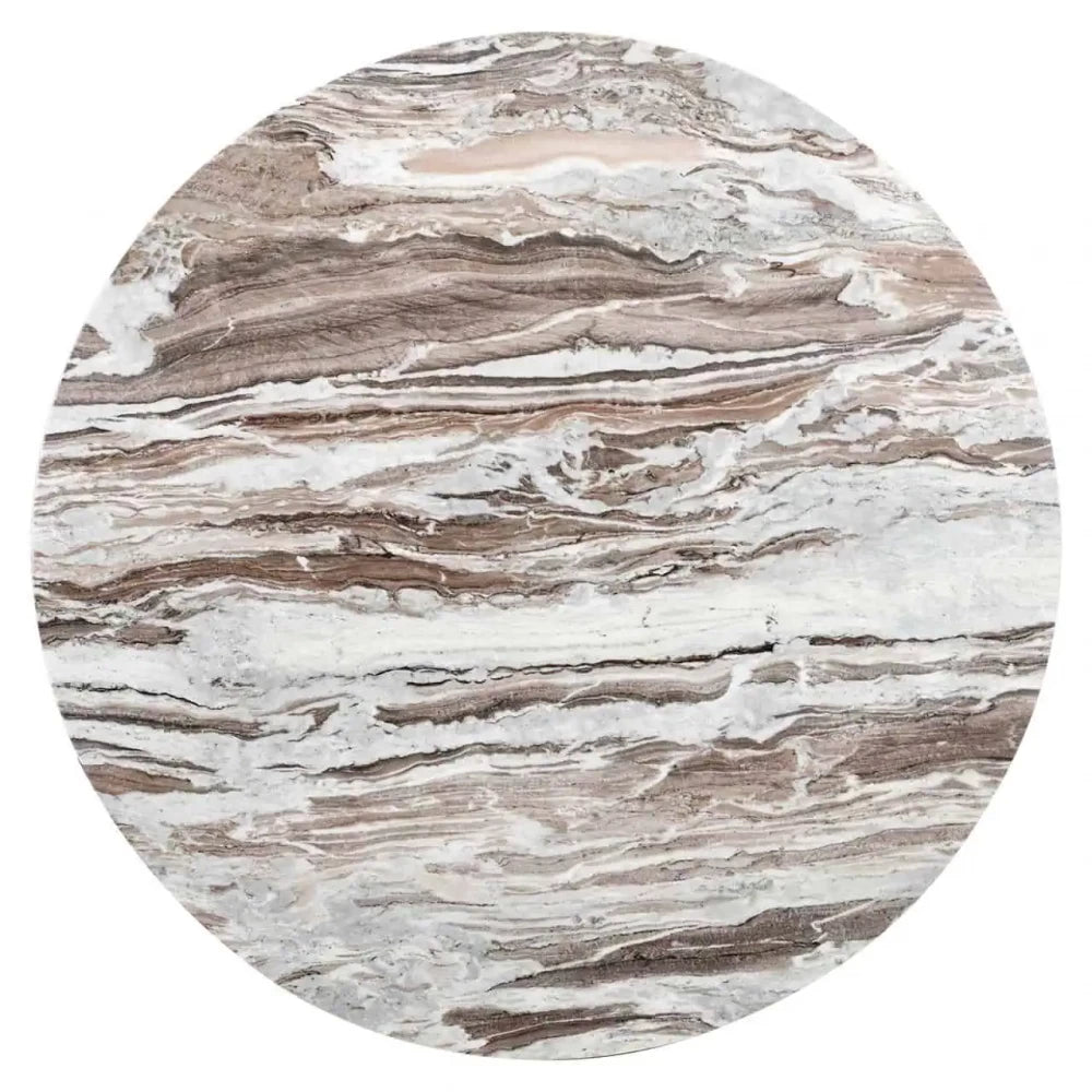 Masa rotunda din Lemn de mango Maro si Marmura Multicolor H76xD130cm Oberoy